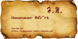 Hasenauer Márk névjegykártya